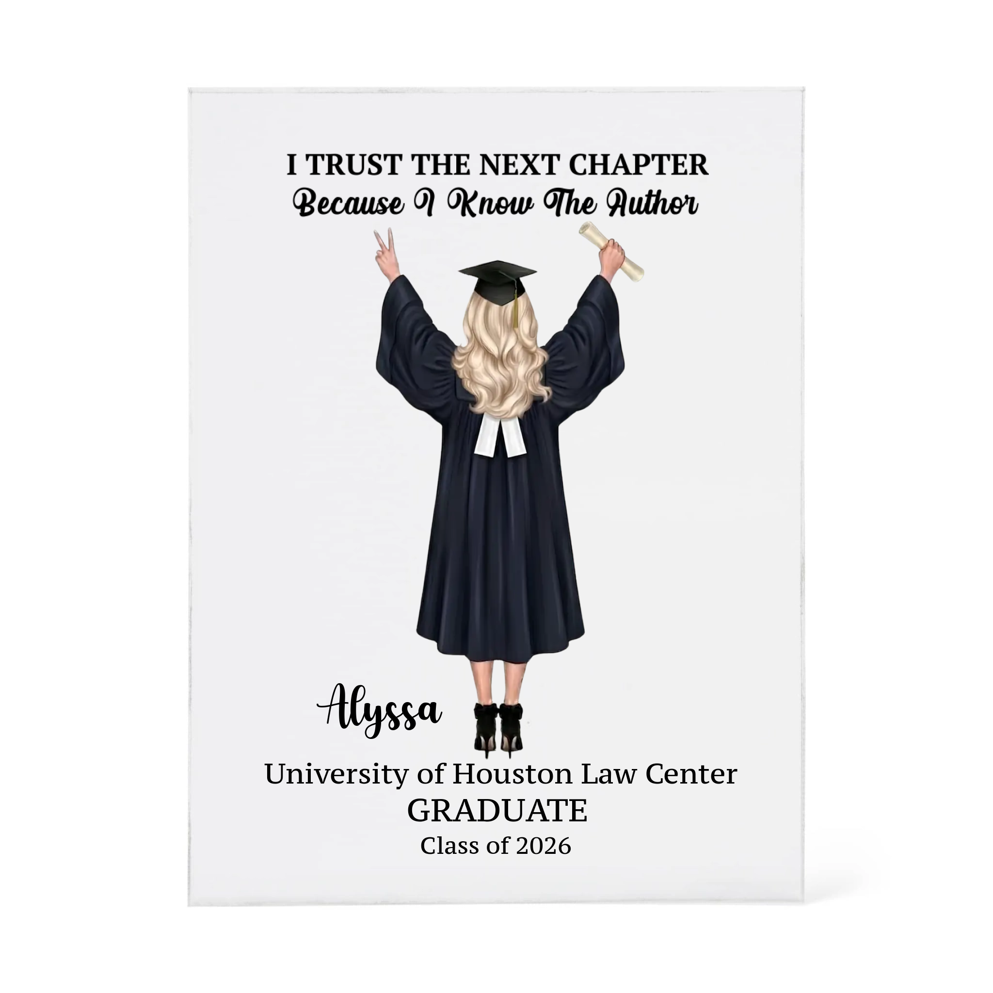 Printed Acrylic Block - Gift For Daughter Lawyer Graduate