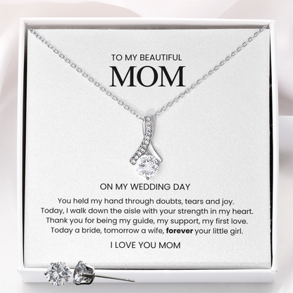 To My Mom Wedding Gift Set - (Necklace + Free earrings)
