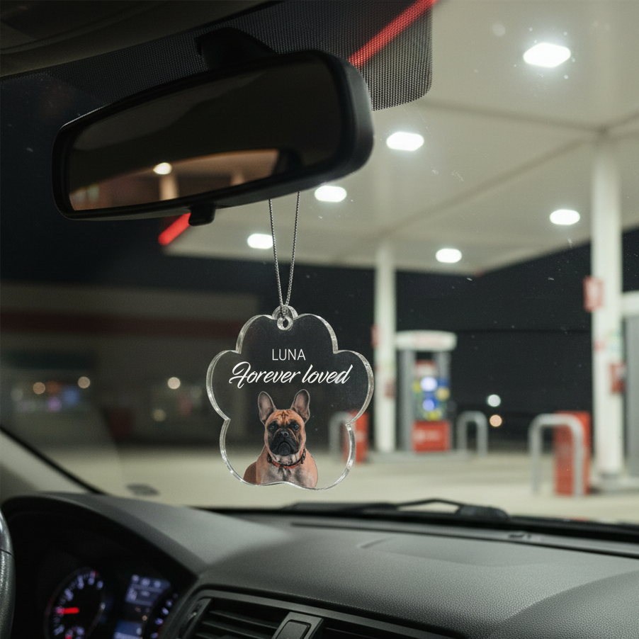 Paw - Personalized Dog Memorial Car Charm, Dog Sympathy Gift