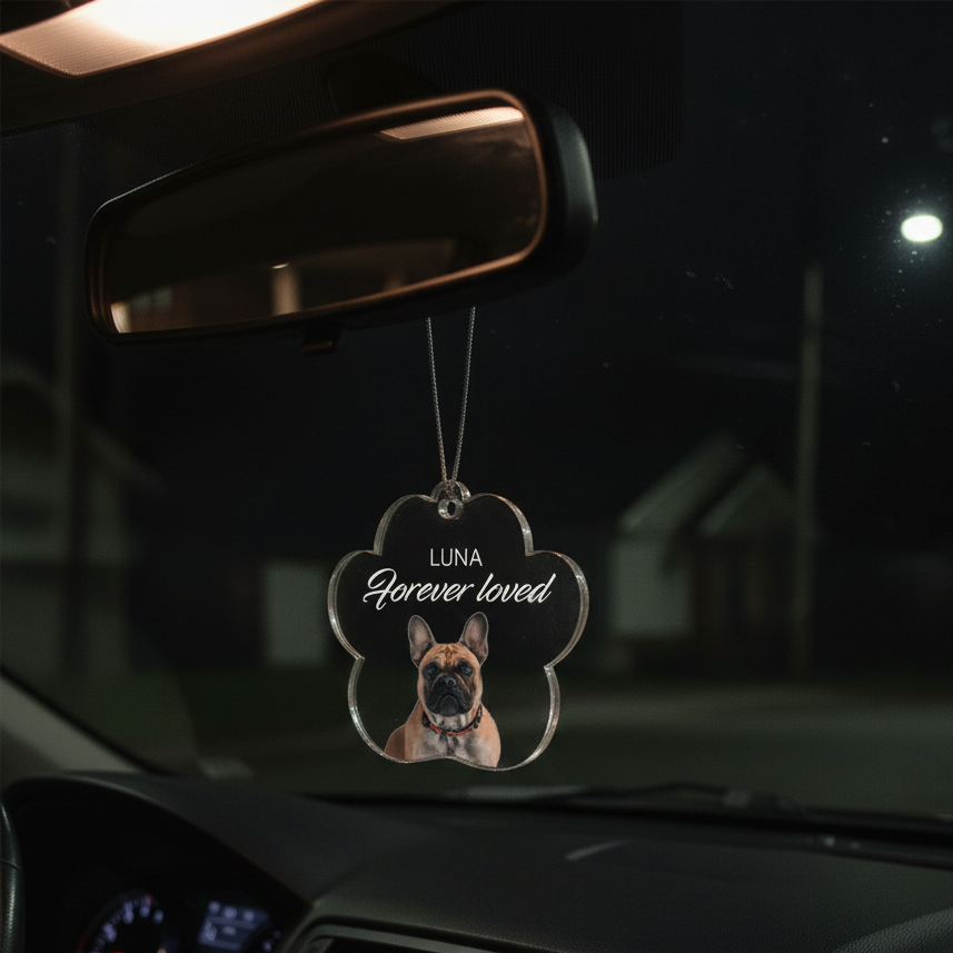 Paw - Personalized Dog Memorial Car Charm, Dog Sympathy Gift