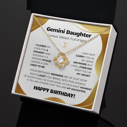 Gemini  Birthday Gold (Necklace + Message Card + Gift Box)
