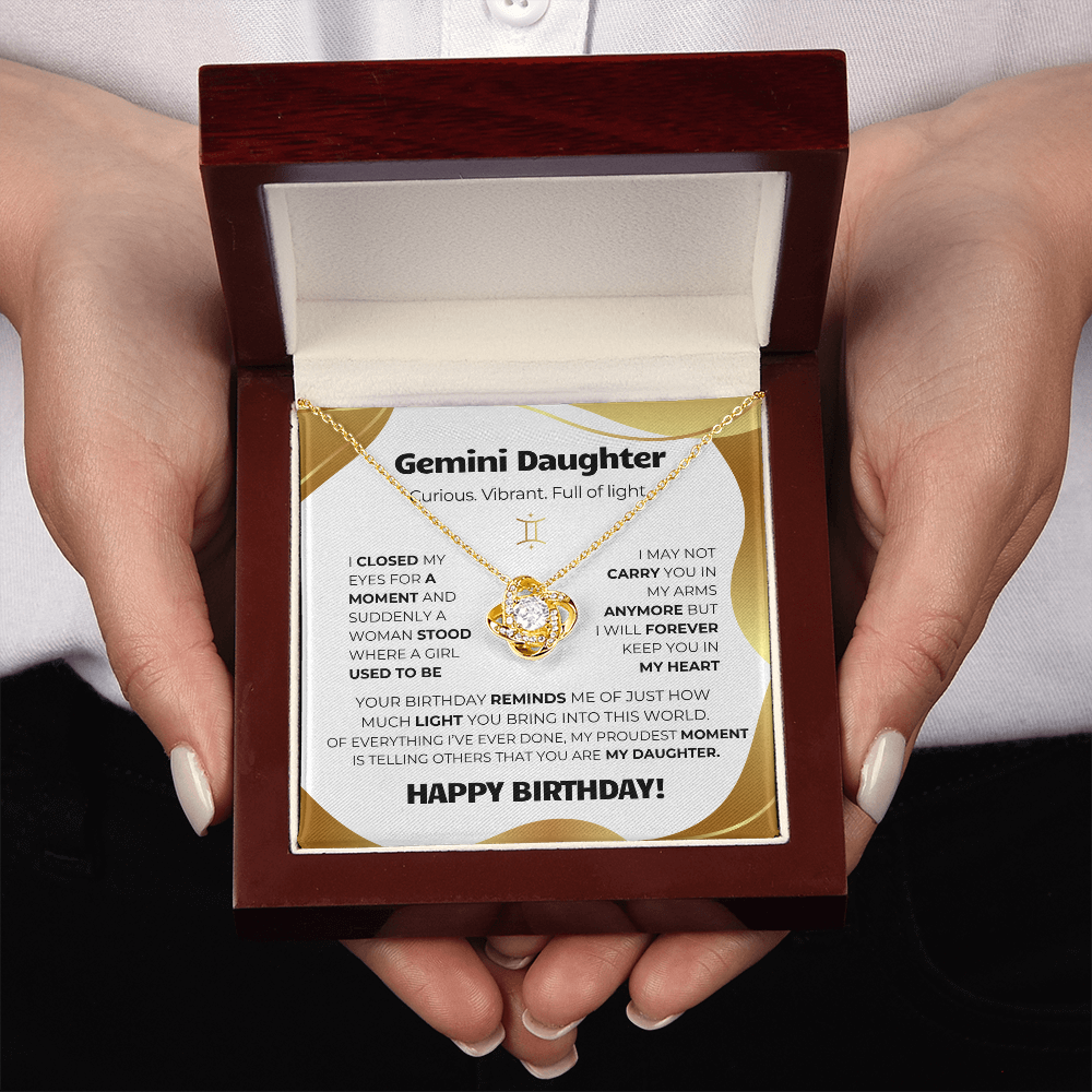 Gemini  Birthday Gold (Necklace + Message Card + Gift Box)