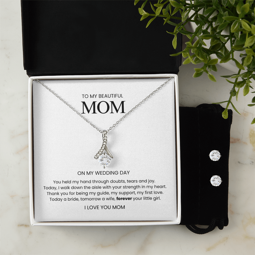 To My Mom Wedding Gift Set - (Necklace + Free earrings)