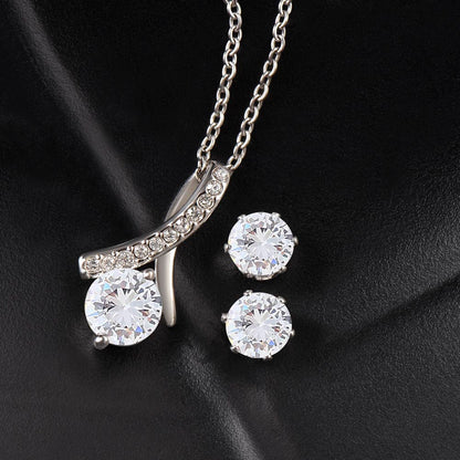 To My Mom Wedding Gift Set - (Necklace + Free earrings)